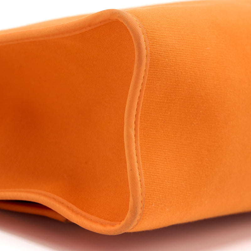 Hermes Herbag 31 Zip Bag Canvas Orange SHW Stamp Square H