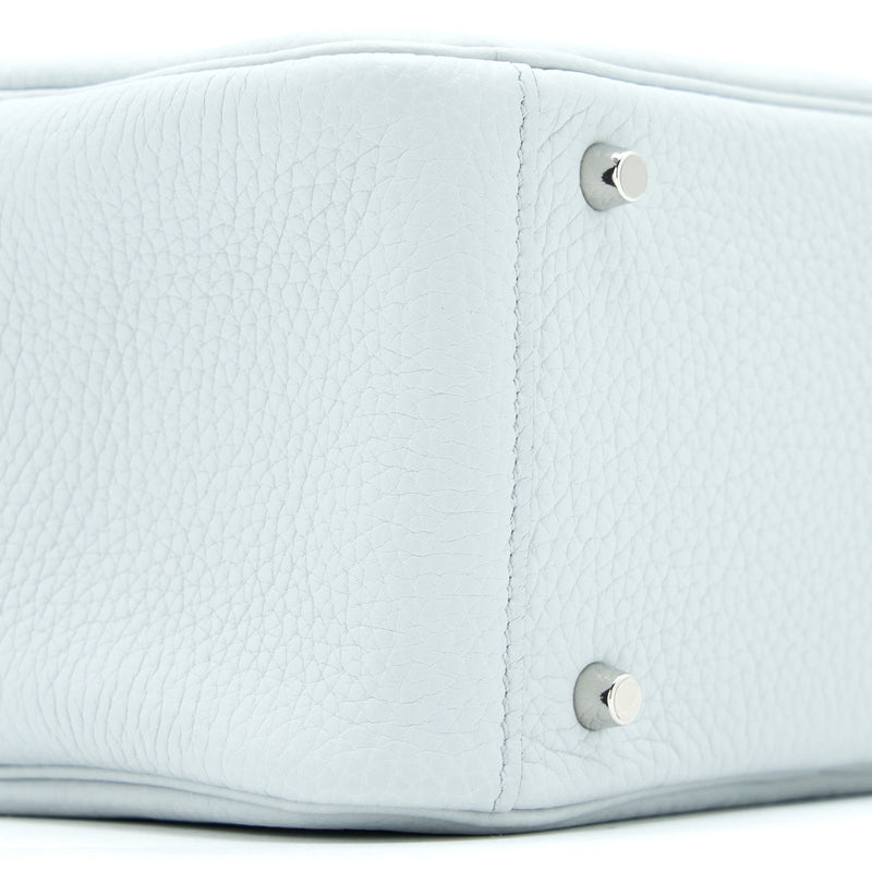 Hermes Mini Lindy Clemence Blue Pale SHW Stamp U
