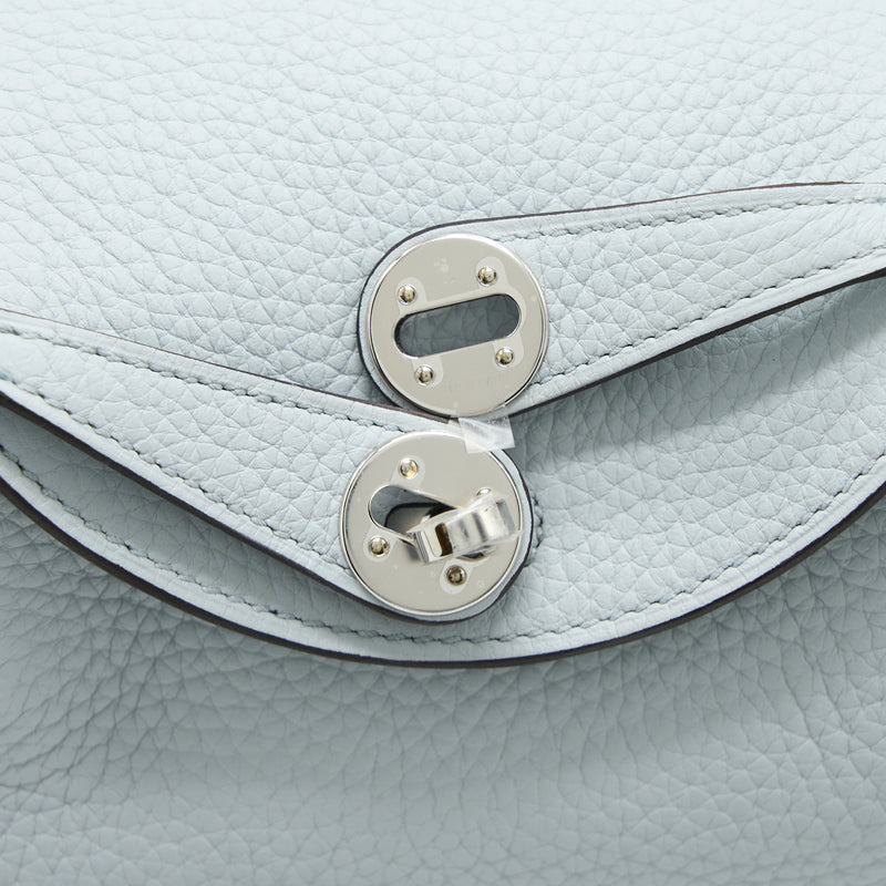 Hermes Mini Lindy Clemence Blue Pale SHW Stamp U