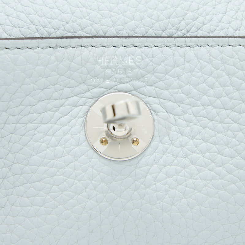 Hermes Mini Lindy Clemence Blue Pale SHW Stamp U