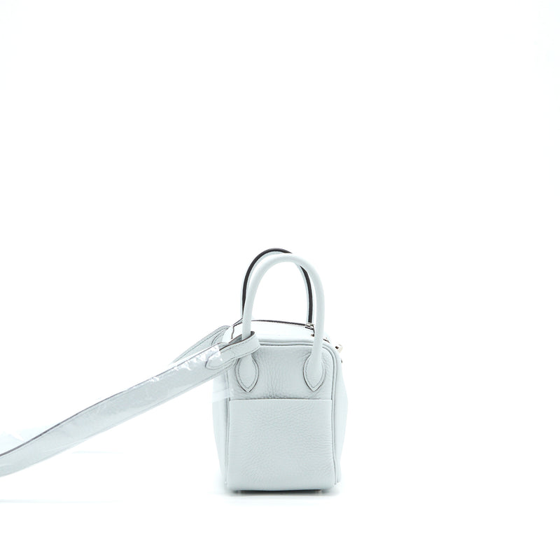 Hermes Mini Lindy Clemence Blue Pale SHW Stamp U
