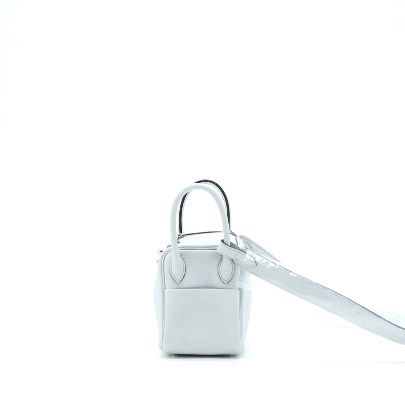 Hermes Mini Lindy Clemence Blue Pale SHW Stamp U