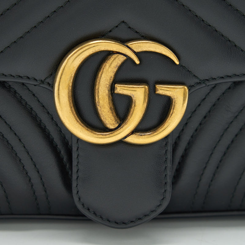 GUCCI GG MARMONT MINI BAG BLACK WITH GHW