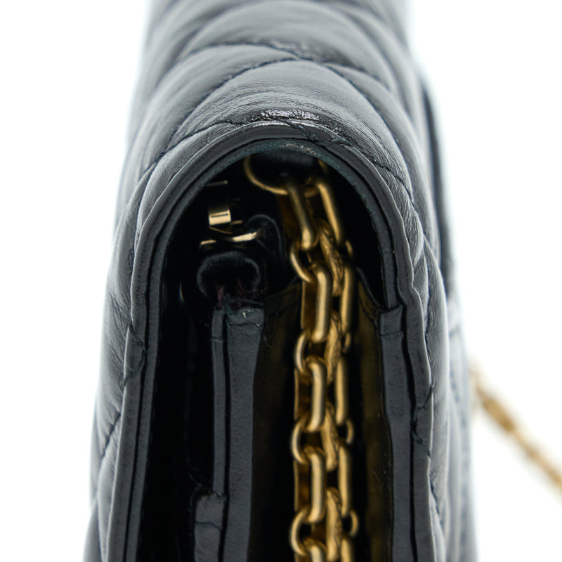 Chanel 2.55 Reissue Wallet On Chain Aged Calfskin Black GHW(Microchip)