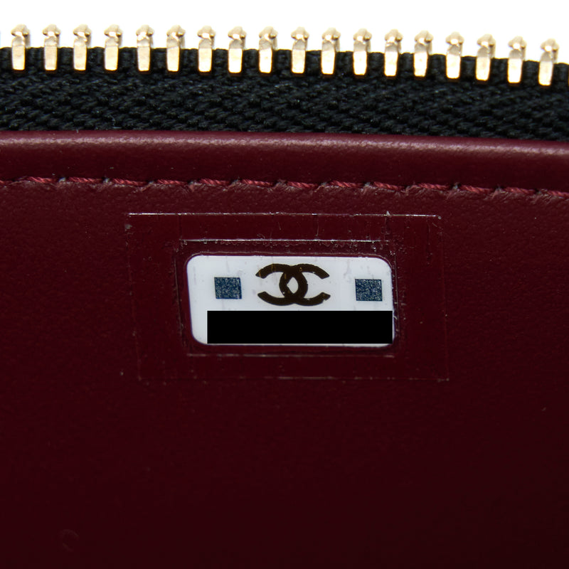 Chanel Long Vanity With Detailed Chain Lambskin Black GHW