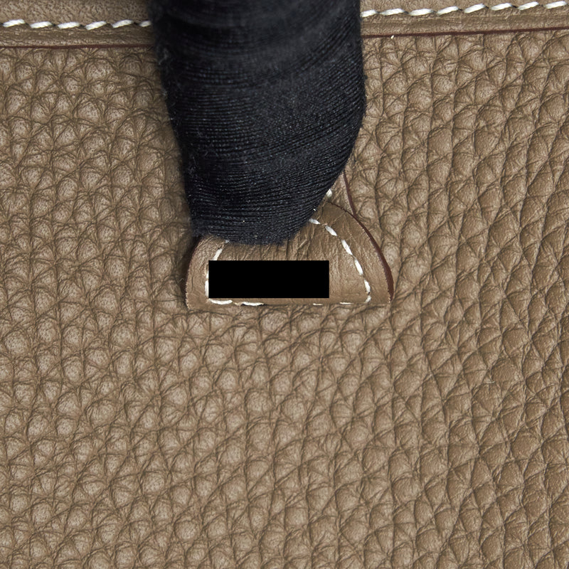 Hermes mini Evelyne Etoupe/ blue indigo GHW Stamp Z