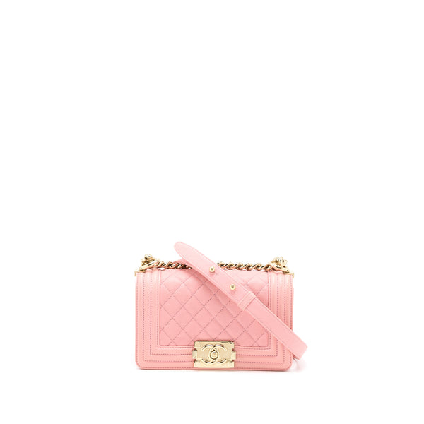 Chanel Small Boy Bag Caviar Pink LGHW