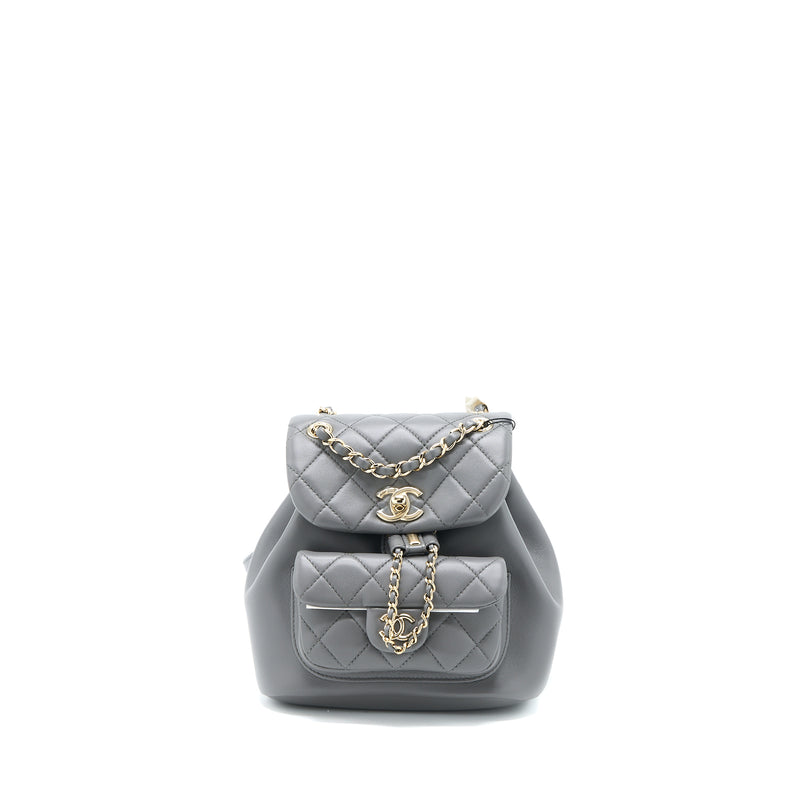 CHANEL22A Duma Backpack in Black Lambskin