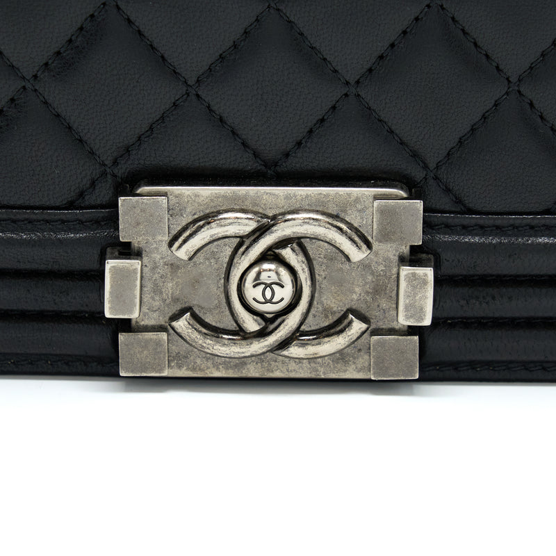 Chanel Medium Boy Bag Lambskin Black Ruthenium SHW
