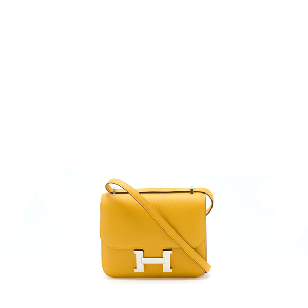 Hermes Mini Constance Epsom 9D Amber Yellow SHW Stamp Y