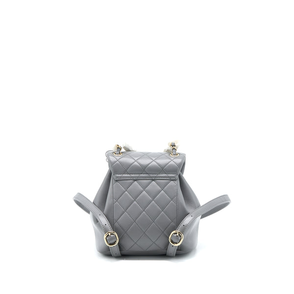 Chanel 22A Mimi Duma Backpack Lambskin Dark Grey LGHW (Microchip)