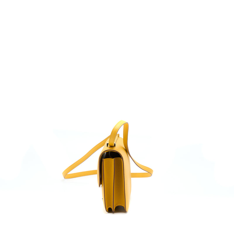 Hermes Mini Constance Epsom 9D Amber Yellow SHW Stamp Y