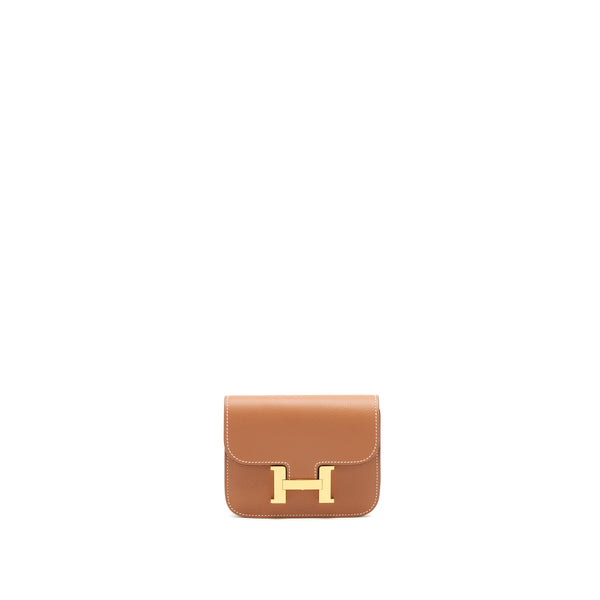 Hermes Constance Slim Evercolor Gold GHW Stamp Z