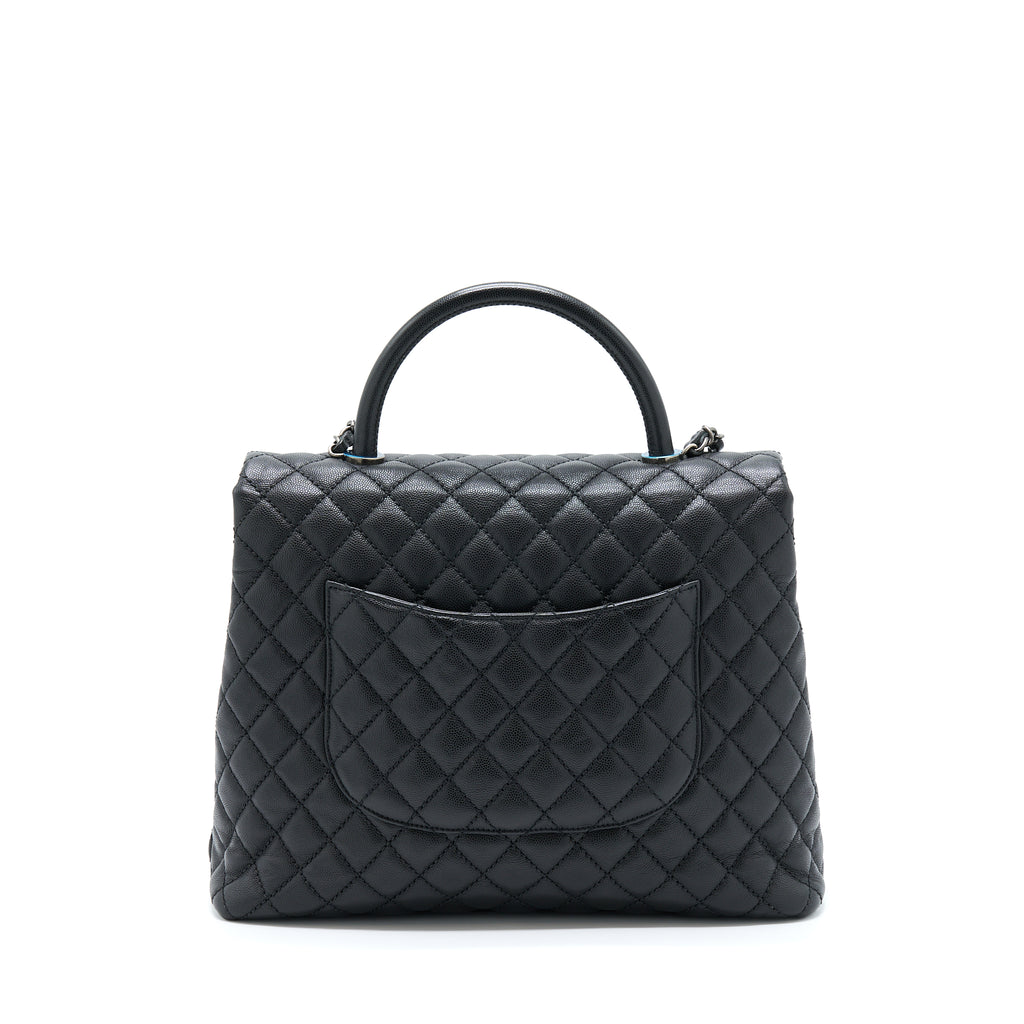 Chanel Coco Handle Flap Bag Caviar Black Ruthenium Hardware