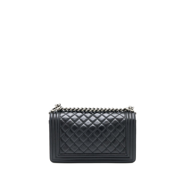 Chanel Medium Boy Bag Lambskin Black Ruthenium SHW