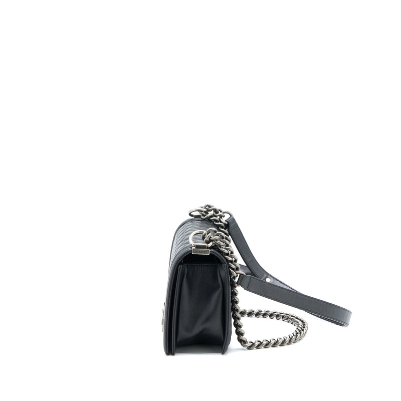 Chanel Medium Boy Bag Lambskin Black Ruthenium SHW