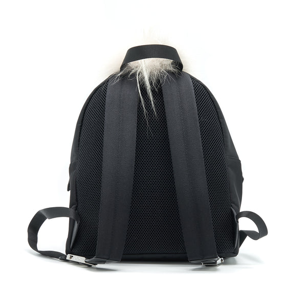 Fendi Monster Backpack in Black with Fur