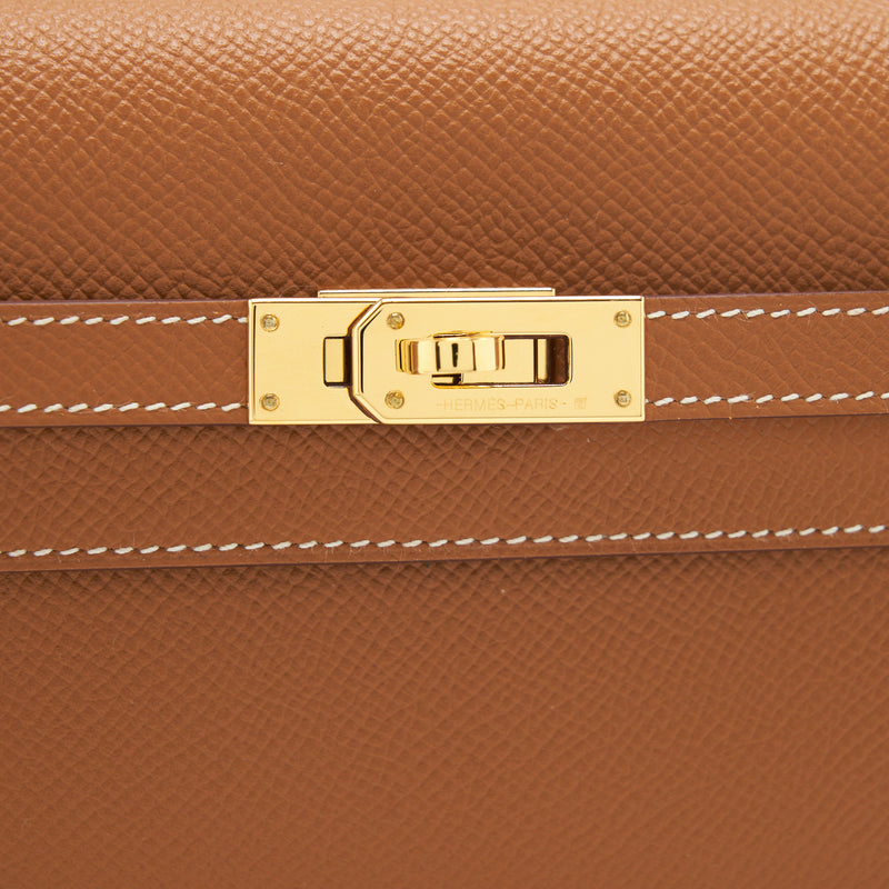 Hermes Kelly To Go Epsom Gold GHW Stamp Z