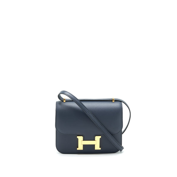 Hermes Mini Constance Blue Indigo GHW Stamp Z