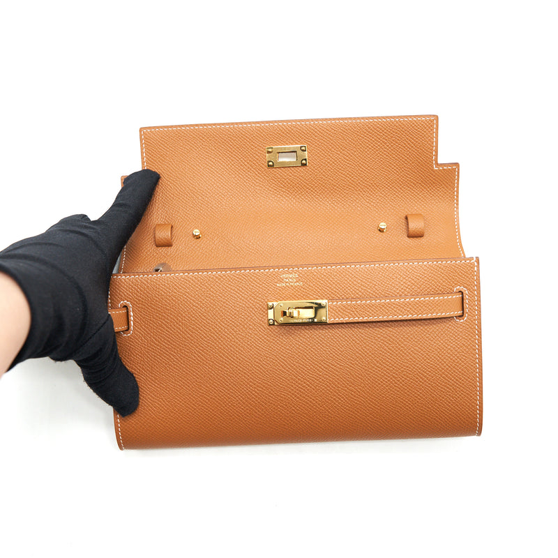 Hermes Kelly To Go Epsom Gold GHW Stamp Z