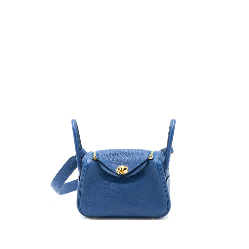 Hermes Mini Lindy Clemence Deep Blue GHW Stamp Y