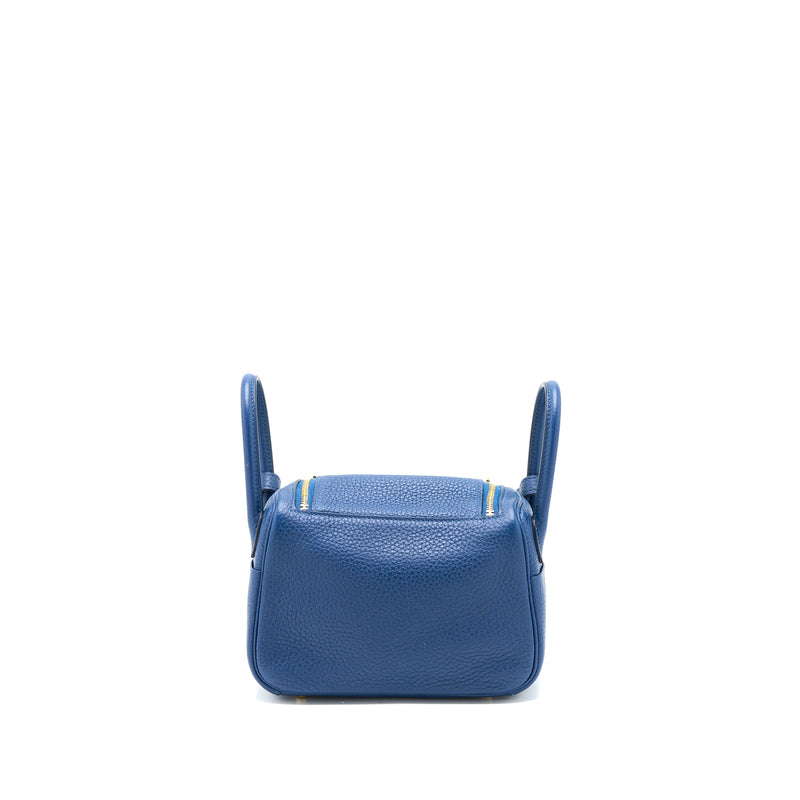 Hermes Mini Lindy Clemence Deep Blue GHW Stamp Y