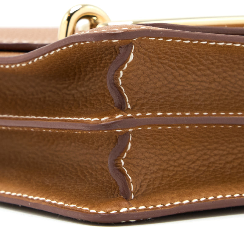 Hermes Mini Roulis Barenia Faubourg 34 Fauve GHW Stamp Y