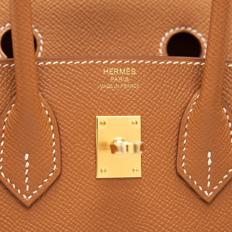 Hermes birkin 25 Sellier Gold with GHW Epsom leather stamp Z