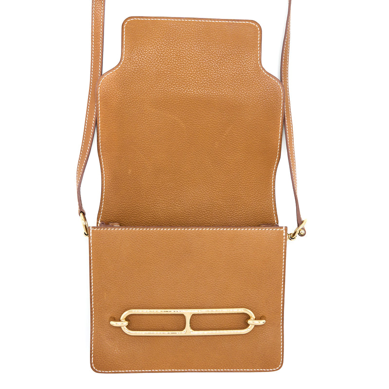 Hermes Mini Roulis Barenia Faubourg 34 Fauve GHW Stamp Y