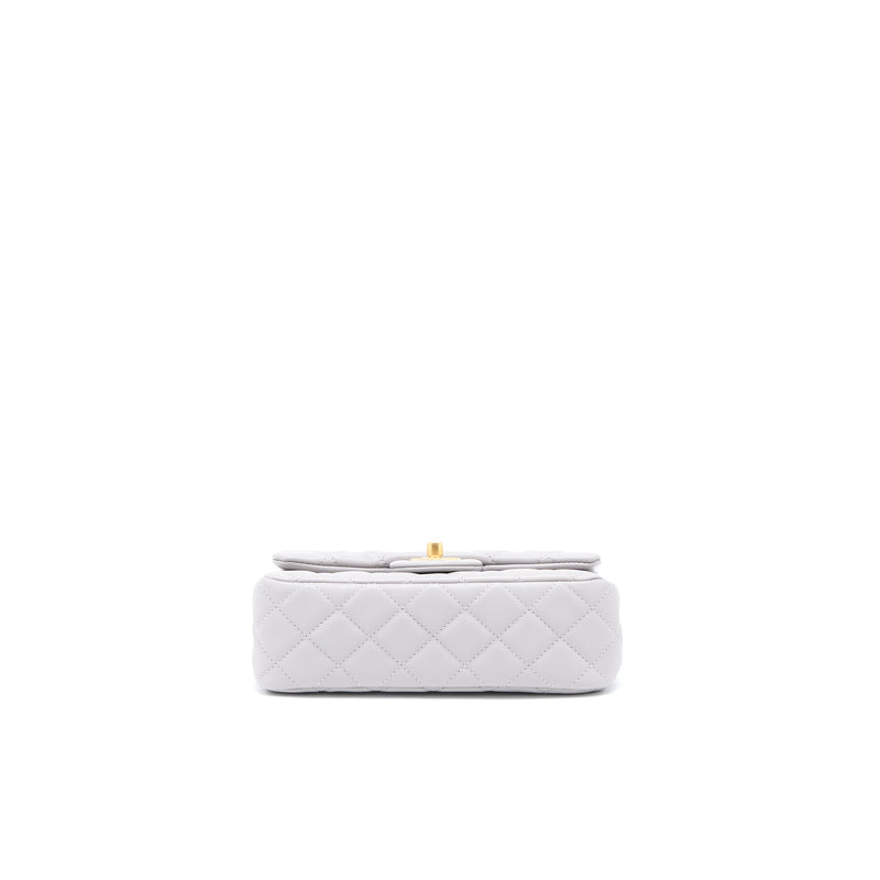 Chanel Pearl Crush Mini Rectangular Lambskin Grey Brushed GHW(Microchip)