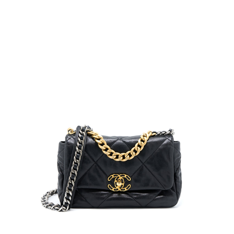 Chanel Small 19 Bag Goatskin Black Multicolour Hardware