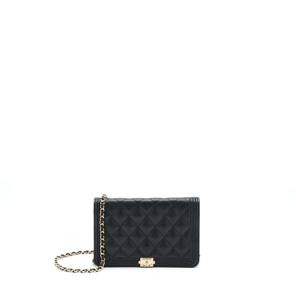 Chanel Boy Wallet On Chain Caviar Black LGHW