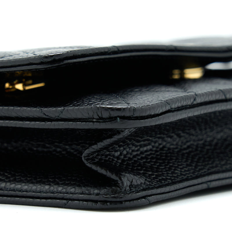 Chanel Classic Wallet On Chain Caviar Black GHW (Microchip)