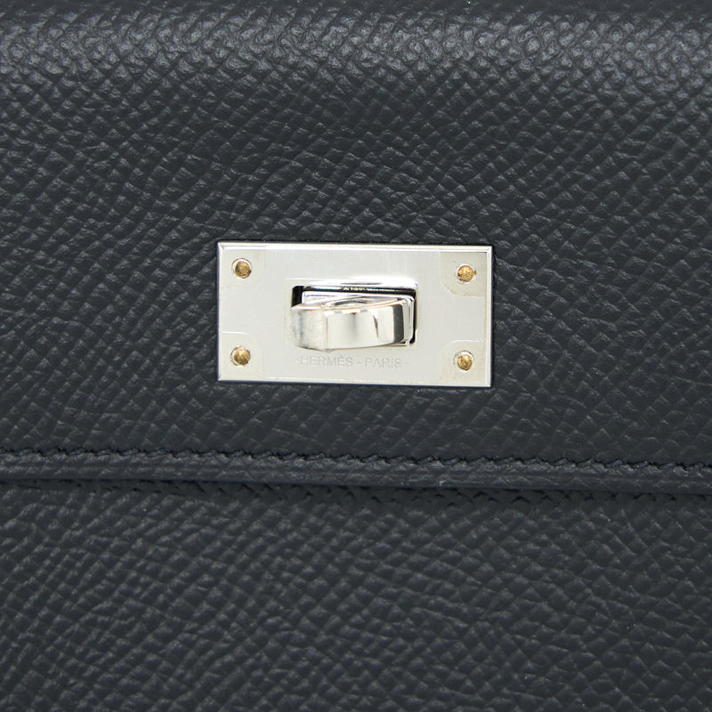 Hermes Kelly Pocket Compact Epsom Black SHW Stamp Y