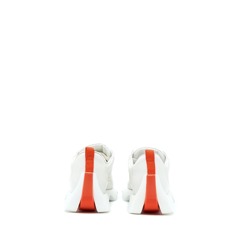 Hermes Size 37 Femme Envol Sneaker Calfskin/Suede Goatskin Chèvre Velours Blanc