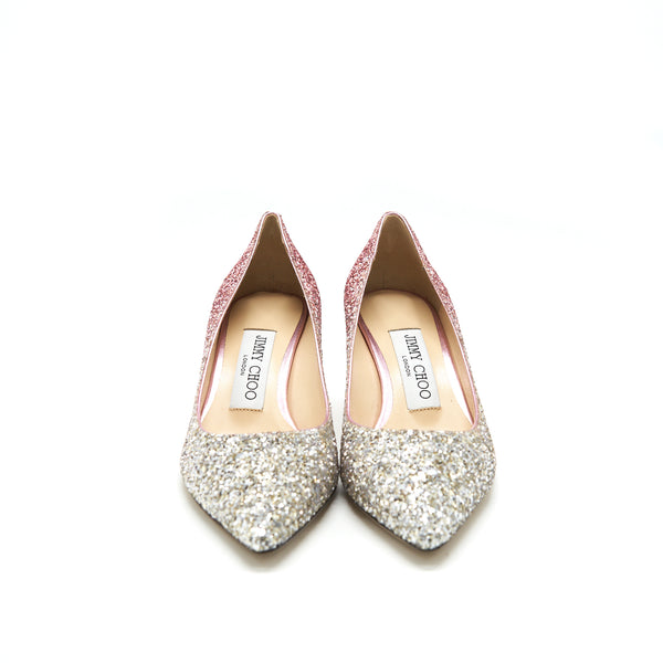 Jimmy Choo Romy 60 Platinum/ Flamingo Size34