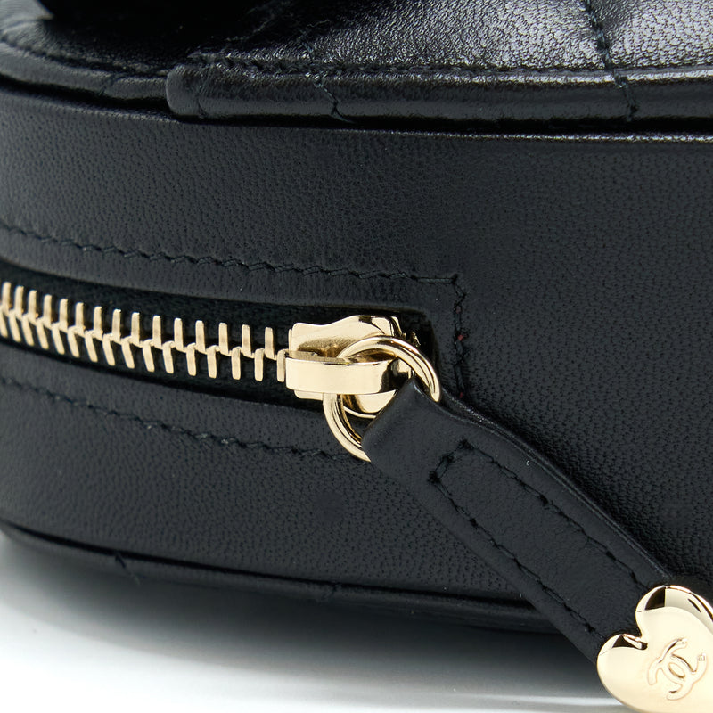 Chanel 22S Small Heart Bag Lambskin Black LGHW