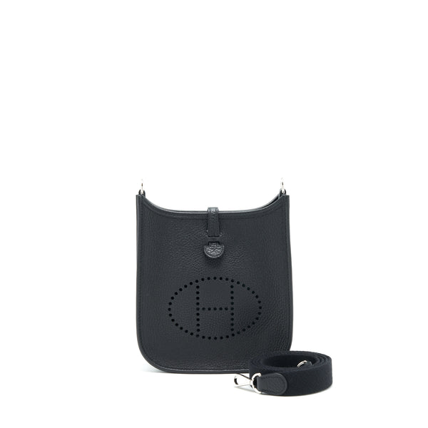 Hermes Mini Evelyne Black SHW Stamp Z
