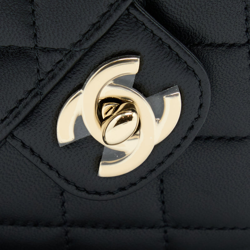 Chanel 22S Small Heart Bag Lambskin Black LGHW