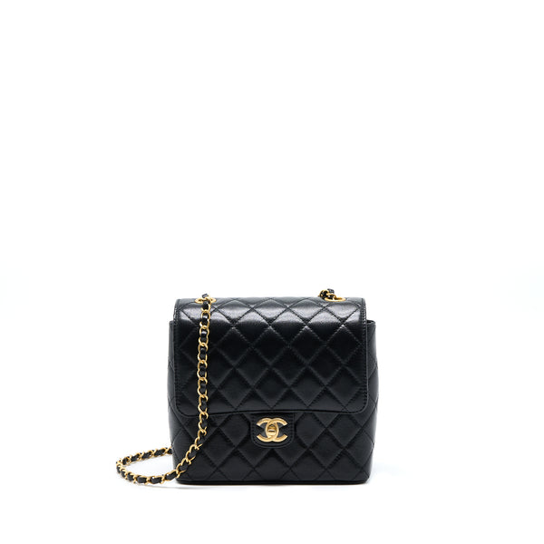 Chanel 22K Retro Classic New Square Flap Bag Goatskin Black GHW (Microchip)