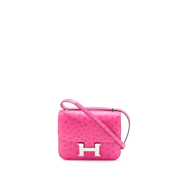Hermes Constance Mini Ostrich E5 Rose Tyrien SHW Stamp Y