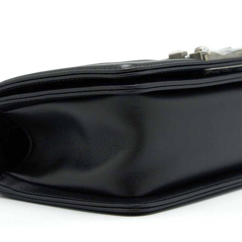 Chanel Small Boy Calfskin Black Ruthenium Sliver Hardware