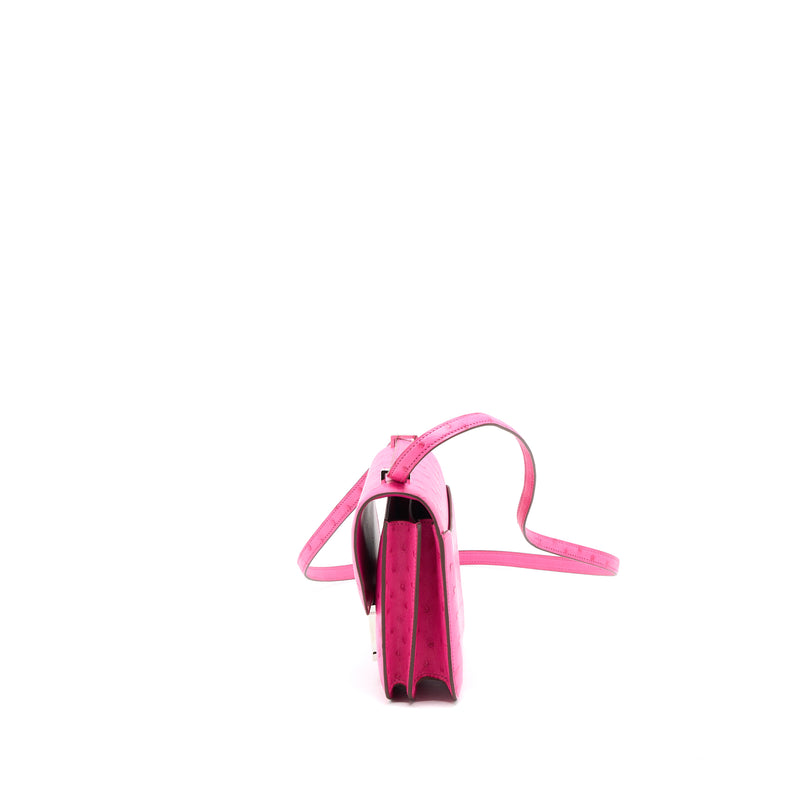 Hermes Constance Mini Ostrich E5 Rose Tyrien SHW Stamp Y