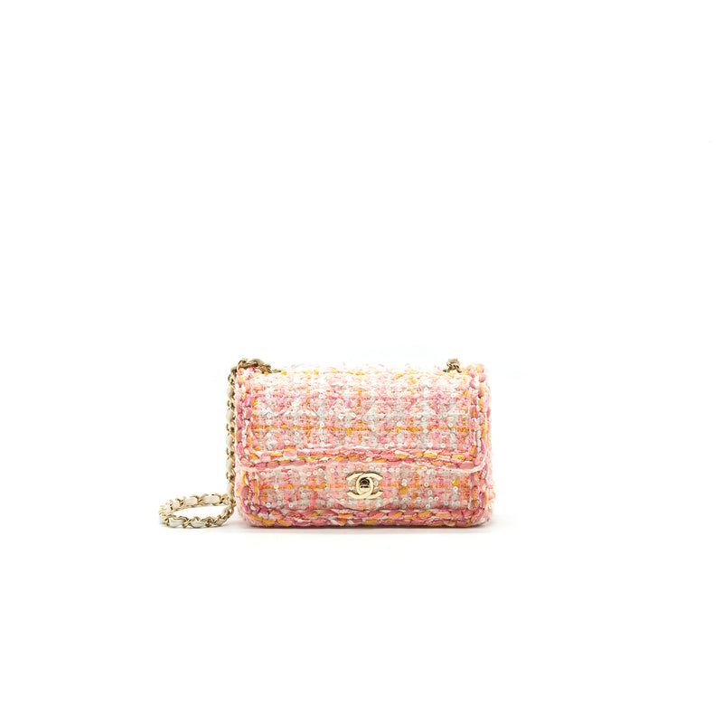 Chanel Tweeds and Fabric Mini Flap Bag Pink