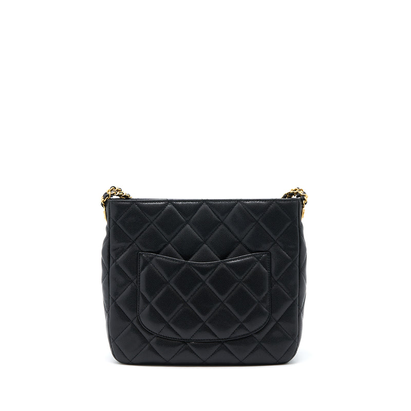 Chanel 22A Twist Your Buttons Hobo Shoulder Bag Caviar Black GHW (Microchip)