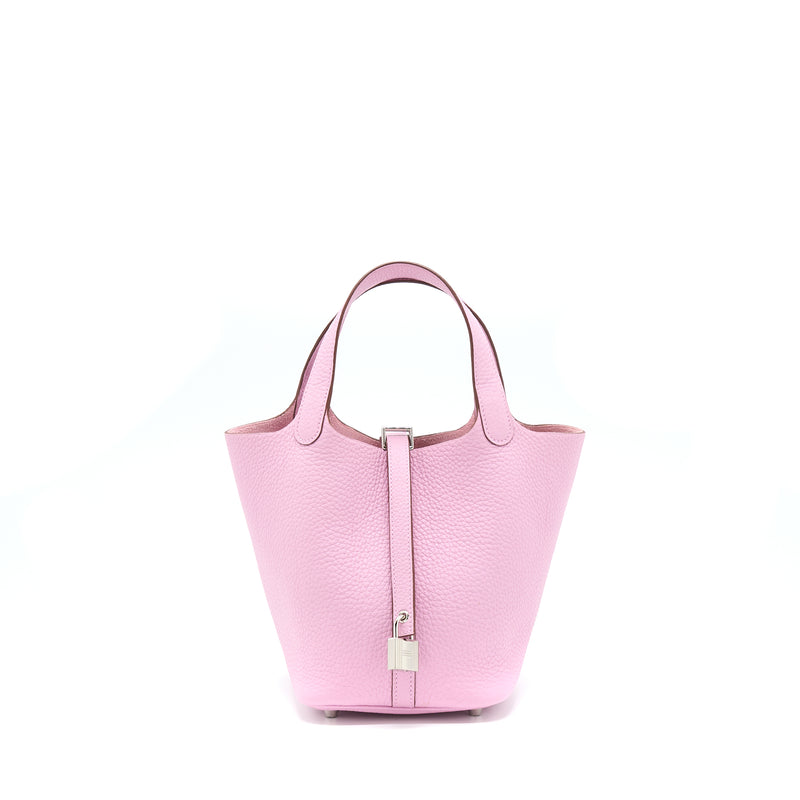 Hermes Picotin 18 Clemence X9 Mauve Sylvestre SHW Stamp Z