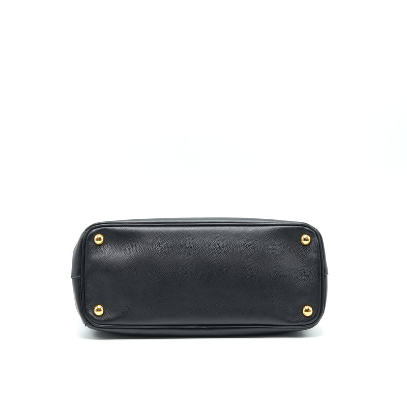Prada Small Saffiano Leather Tote Bag Black GHW