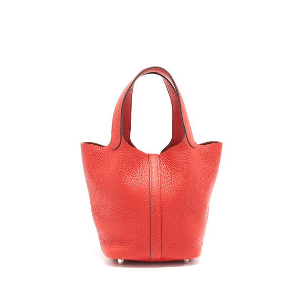 Hermes Picotin 18 Lock Bag Rouge Tomate SHW Stamp A
