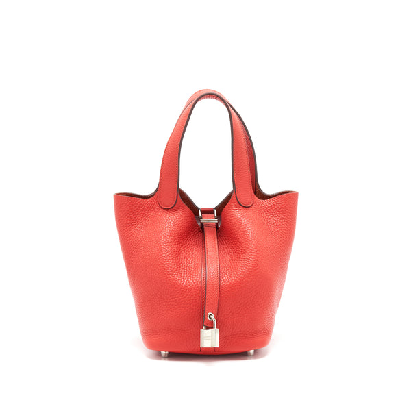 Hermes Picotin 18 Lock Bag Rouge Tomate SHW Stamp A