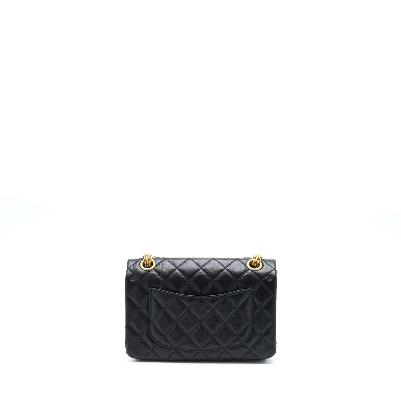 Chanel Mini 2.55 Reissue Flap Bag Aged Calfskin Black Brushed GHW (Microchip)